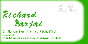 richard marjai business card